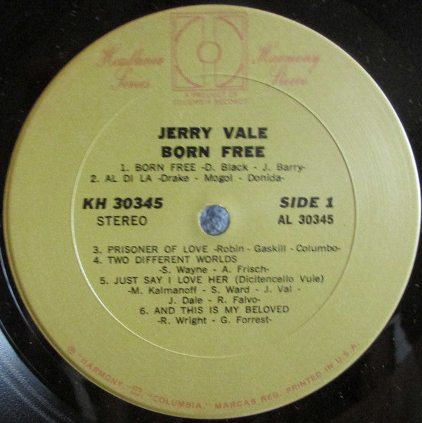 Jerry Vale : Born Free (LP, Album, Comp)