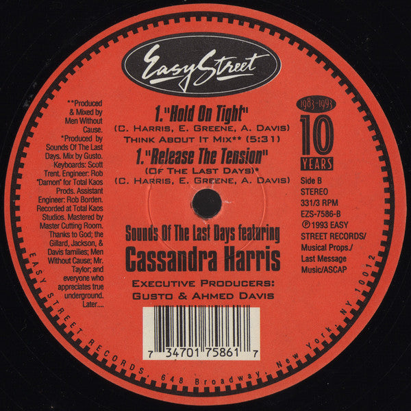 Sounds Of The Last Days Featuring Cassandra Harris : Hold On Tight (12")