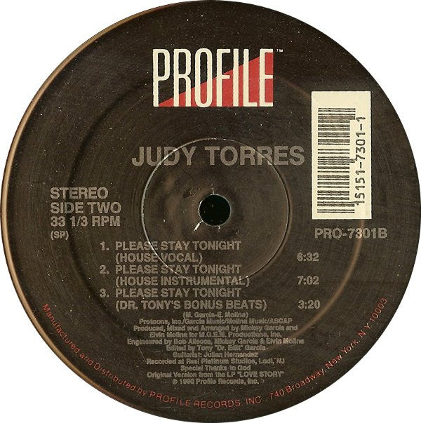 Judy Torres : Please Stay Tonight (12")