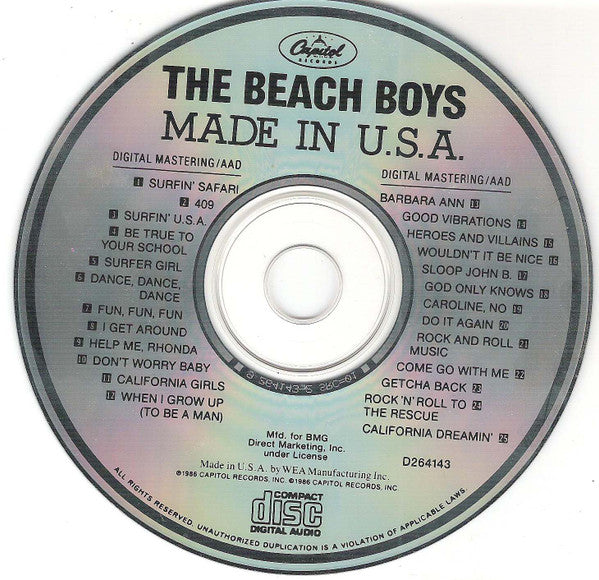 The Beach Boys : Made In U.S.A. (CD, Comp, Club)