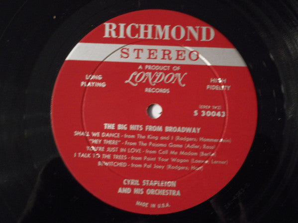 Cyril Stapleton And His Orchestra : The Big Hits From Broadway (LP, Album)