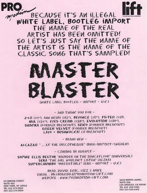 Unknown Artist : Master Blaster (12", Unofficial)