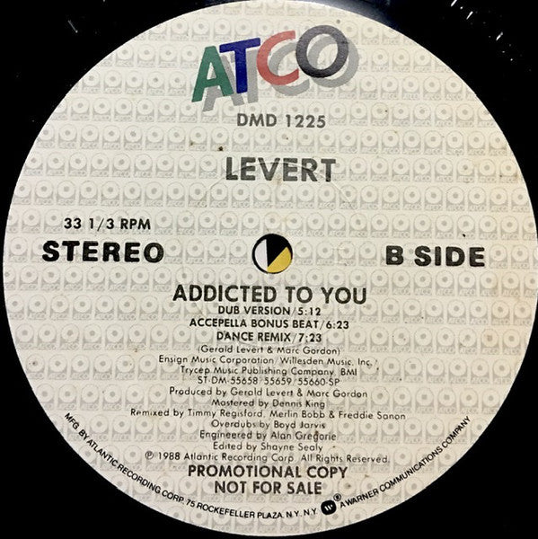 Levert : Addicted To You (12", Promo, SP )
