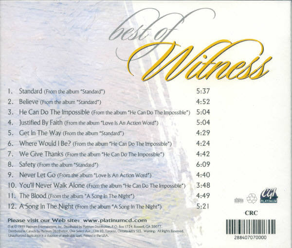 Witness (2) : Best Of Witness (CD, Comp)