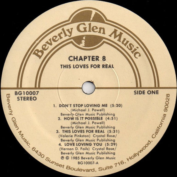 Chapter 8 : This Love's For Real (LP, Album)