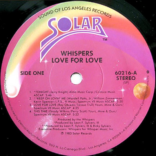 The Whispers : Love For Love (LP, Album)