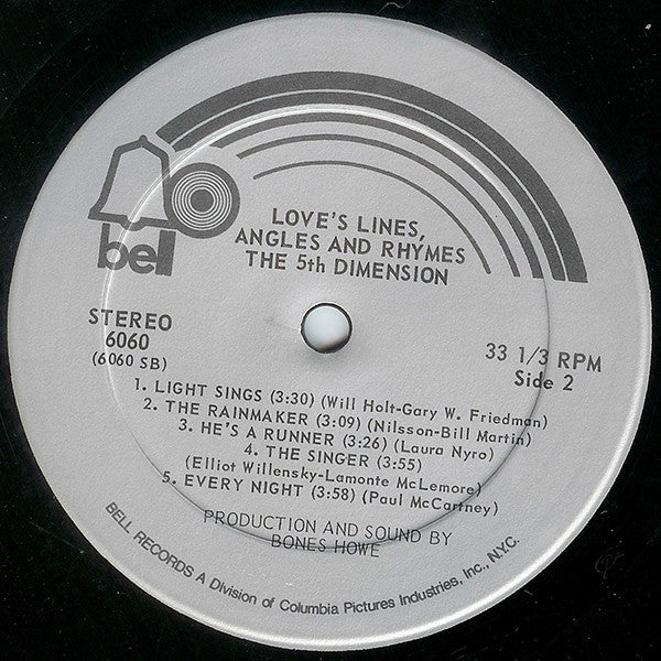 The Fifth Dimension : Love's Lines, Angles And Rhymes (LP, Album, Gat)