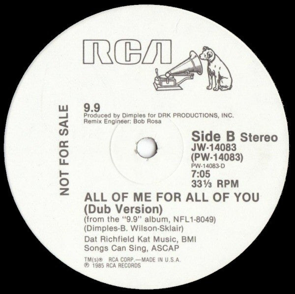 9.9 : All Of Me For All Of You (12", Promo)