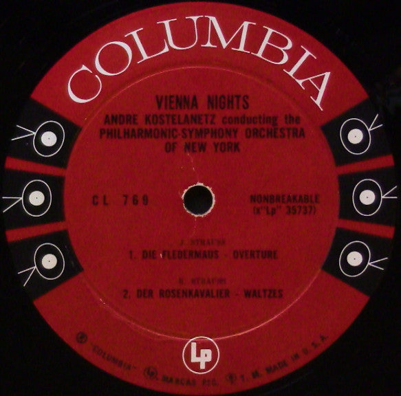 Various, André Kostelanetz Conducting The The New York Philharmonic Orchestra : Vienna Nights (LP, Album, Comp)