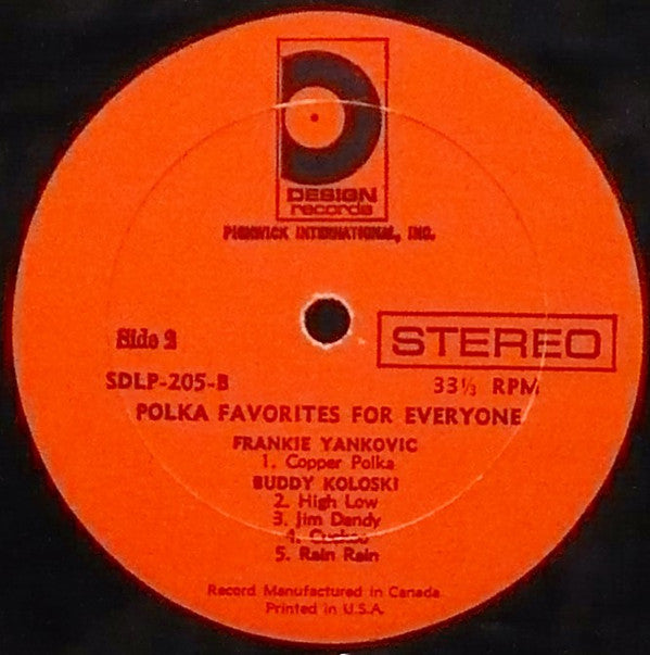 Frank Yankovic, Buddy Koloski : Polka Favorites For Everyone (LP)