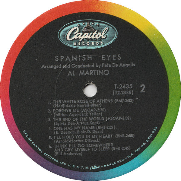 Al Martino : Spanish Eyes (LP, Album, Mono, Jac)