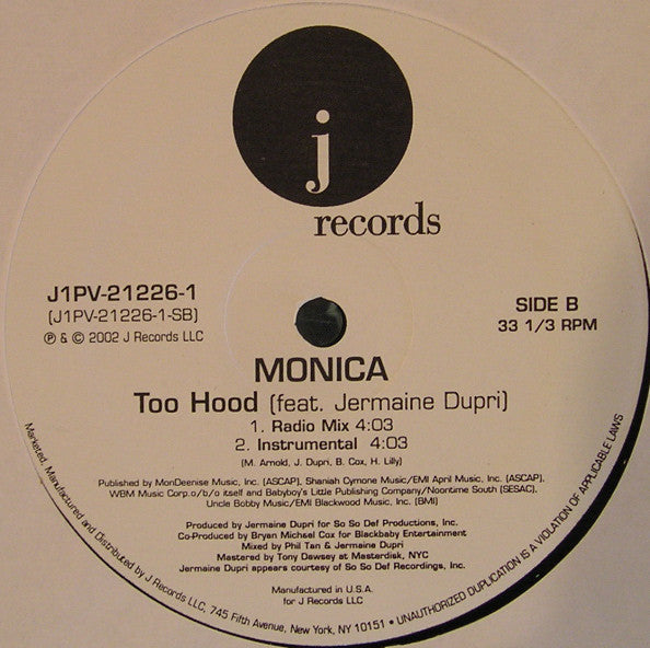 Monica : Too Hood (12")