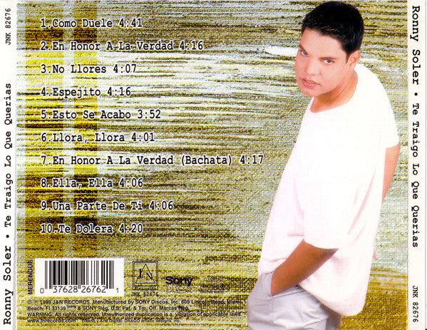 Ronny Soler : Te Traigo Lo Que Querías (CD, Album)