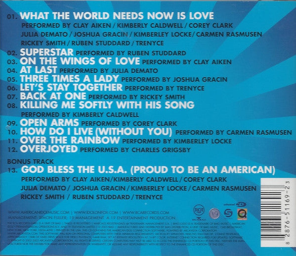 Various : American Idol Season 2: All-Time Classic American Love Songs (CD, Comp, Enh)