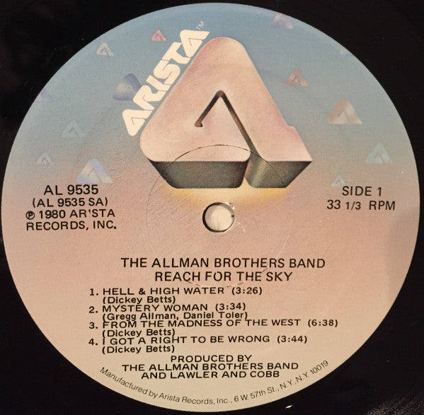 The Allman Brothers Band : Reach For The Sky (LP, Album)