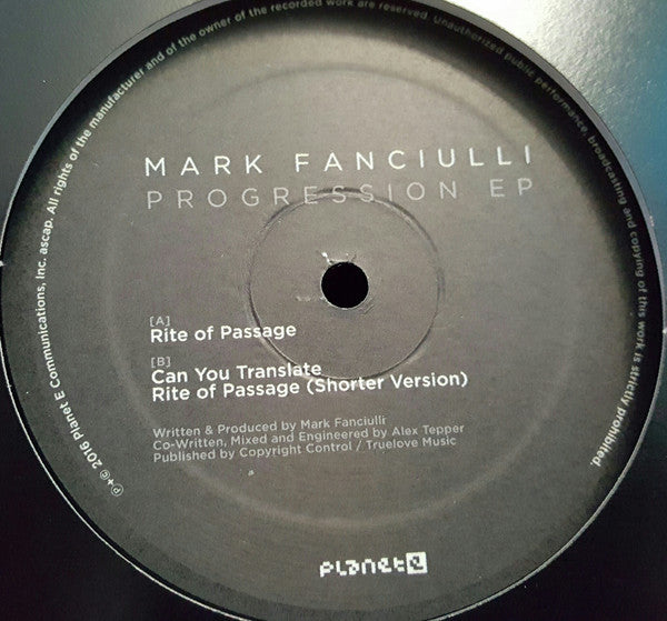 Mark Fanciulli : Progression E.P. (12")