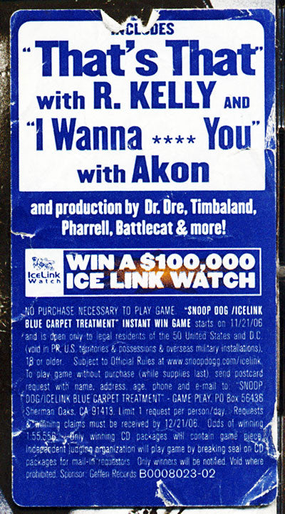 Snoop Dogg : Tha Blue Carpet Treatment (CD, Album)