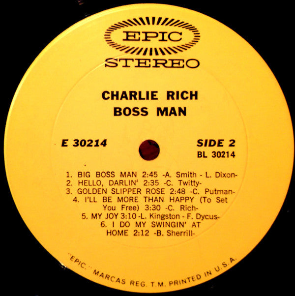 Charlie Rich : Boss Man (LP, Album)