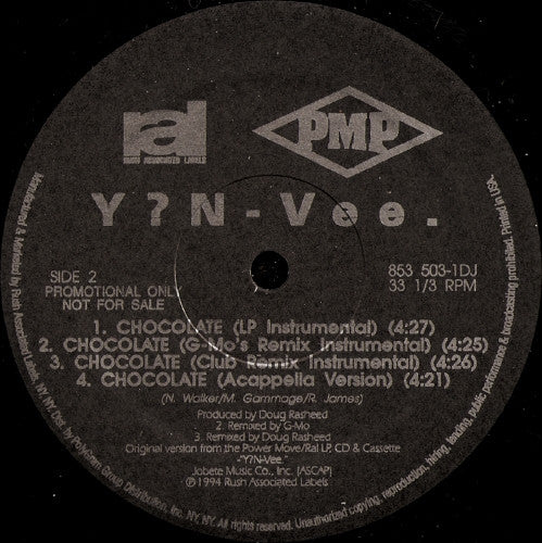 Y.N.V. : Chocolate (12", Single, Promo)