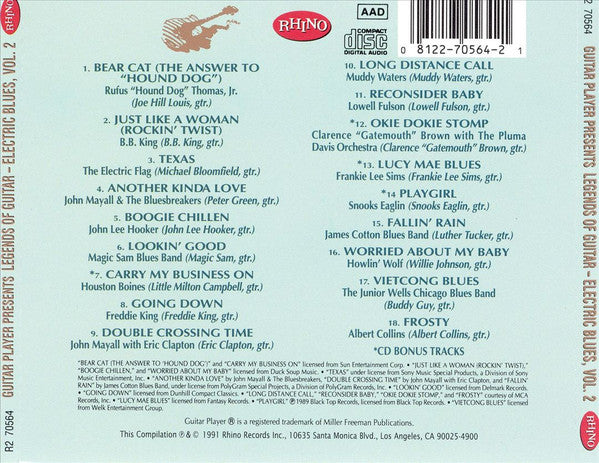 Various : Guitar Player Presents Legends Of Guitar - Electric Blues, Vol. 2 (CD, Comp)