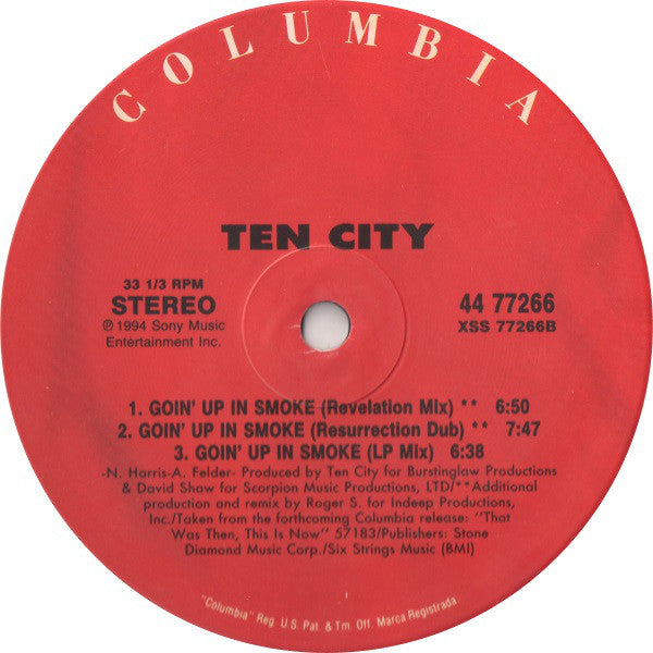 Ten City : Goin' Up In Smoke (12")