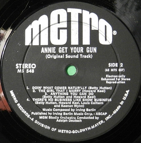 Various : Annie Get Your Gun (The Original MGM Soundtrack Album) (LP, Album)