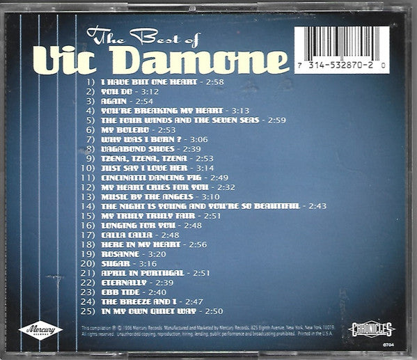 Vic Damone : The Best Of Vic Damone: The Mercury Years (CD, Comp, RM)