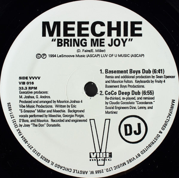 Meechie : Bring Me Joy (2x12", Promo)