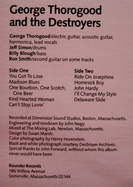 George Thorogood & The Destroyers : George Thorogood And The Destroyers (LP, Album)