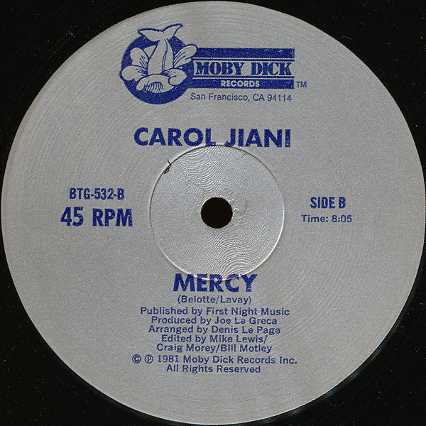 Carol Jiani : The Woman In Me / Mercy (12")