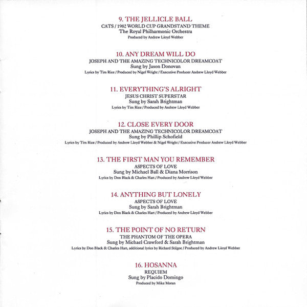 Various, Andrew Lloyd Webber : Andrew Lloyd Webber: The Premiere Collection Encore (CD, Comp, Club)