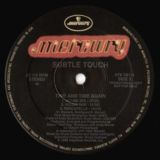 Subtle Touch : Time And Time Again (12", Promo)