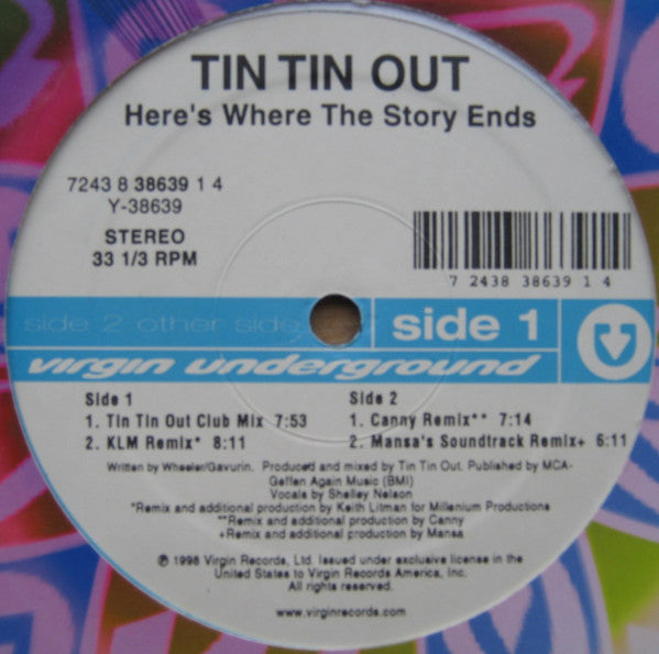 Tin Tin Out : Here's Where The Story Ends (12")
