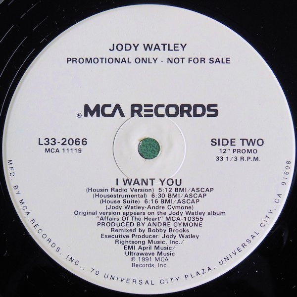 Jody Watley : I Want You (12", Promo)