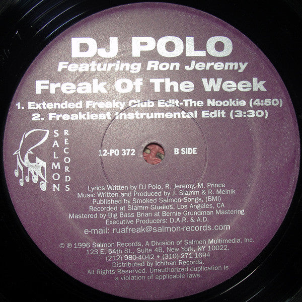 DJ Polo Featuring Ron Jeremy (2) : Freak Of The Week (12")
