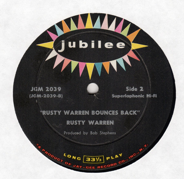 Rusty Warren : Rusty Warren Bounces Back (LP, Album, Mono)