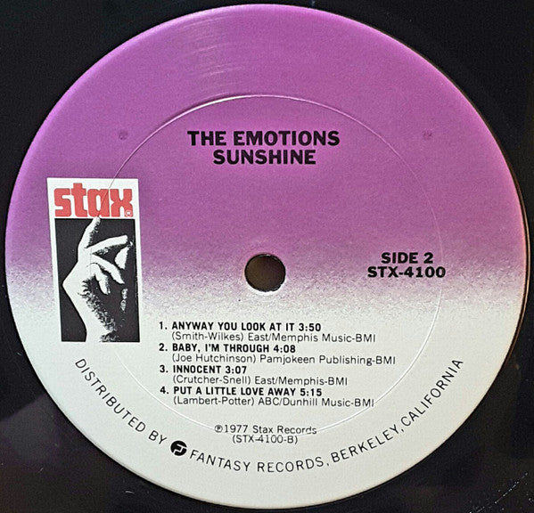 The Emotions : Sunshine (LP, Album, CSM)