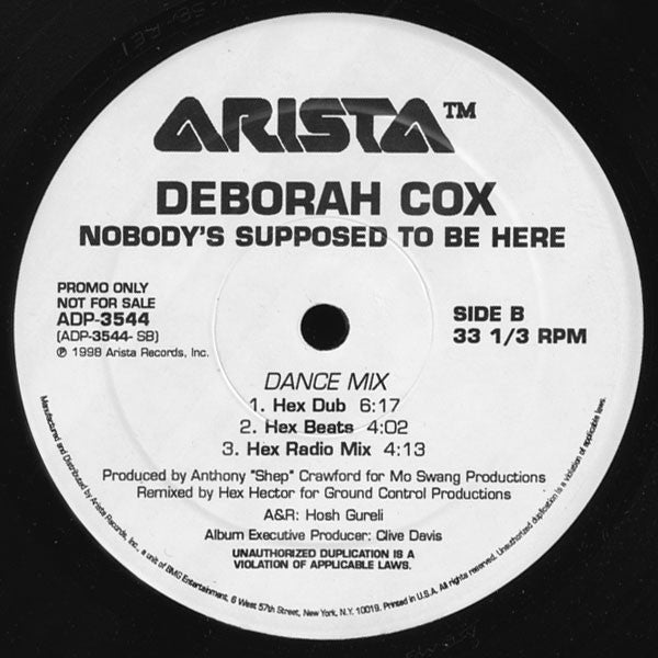 Deborah Cox : Nobody's Supposed To Be Here (12", Promo)