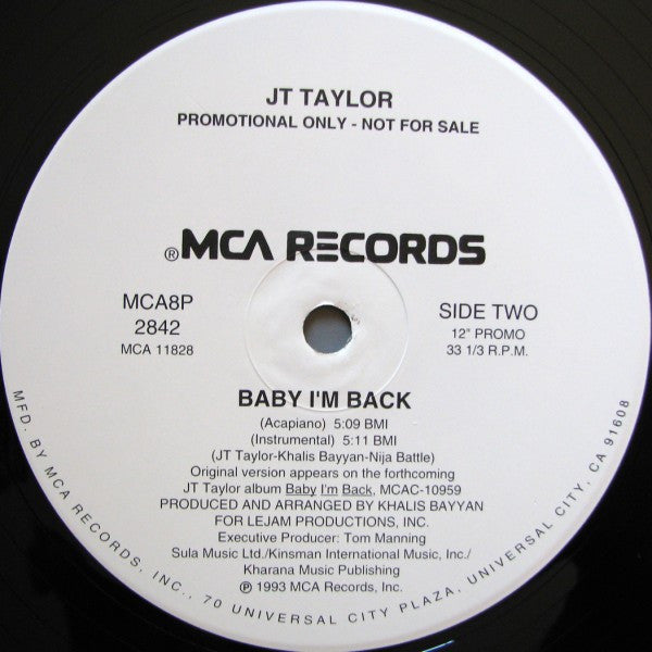 J.T. Taylor : Baby I'm Back (12", Promo)