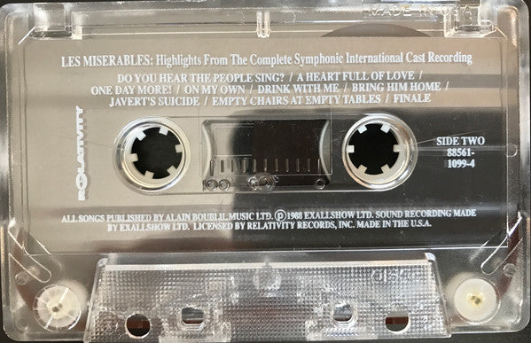 Alain Boublil & Claude-Michel Schönberg : Highlights From Les Misérables: The International Cast Recording (Cass, Album)