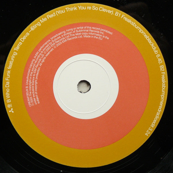 Who Da Funk : Sting Me Red (You Think You're So Clever) (The Freaks Mixes) (12", Promo)