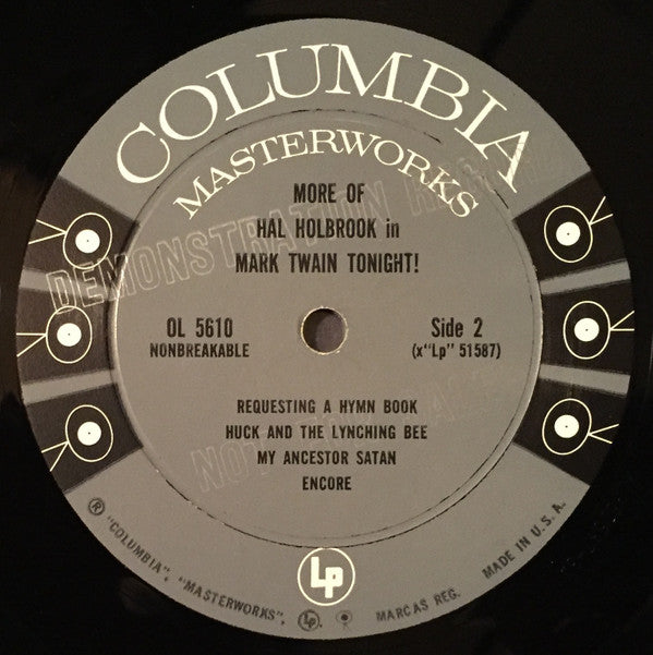 Hal Holbrook : More Of Hal Holbrook In Mark Twain Tonight! (LP, Album, Mono, Promo)