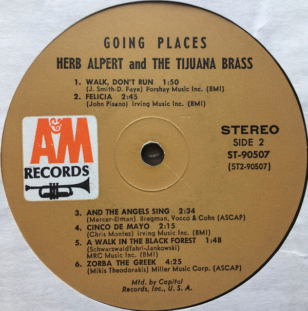 Herb Alpert & The Tijuana Brass : !!Going Places!! (LP, Album, Club)
