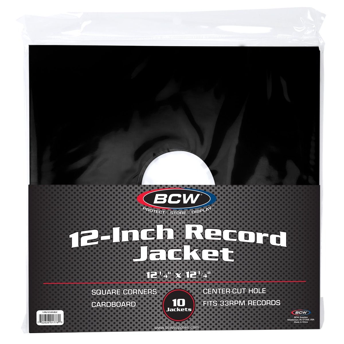 Pack (10) - 12 Inch Record Paper Jacket (With Hole) [Black] – Abrodos ...