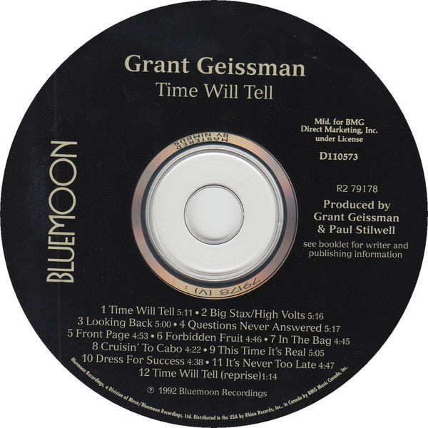 Grant Geissman : Time Will Tell (CD, Album, Club)