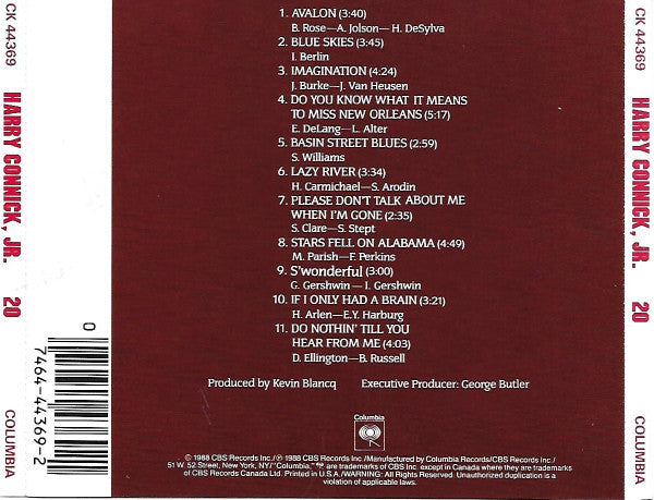 Harry Connick, Jr. : 20 (CD, Album, DAD)