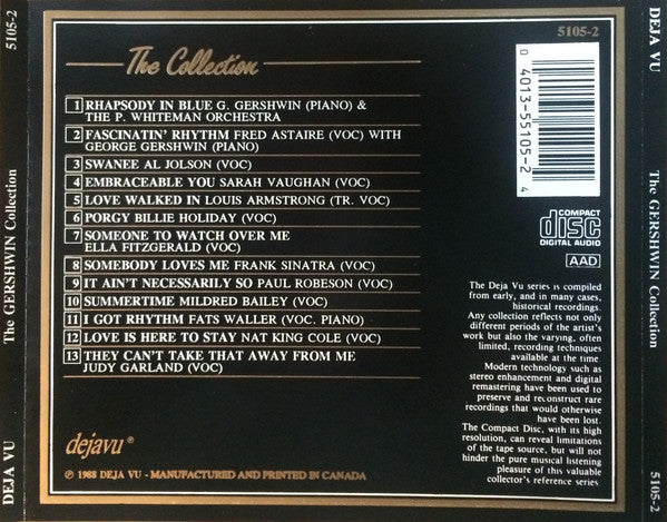 Various : The George Gershwin Collection: The Gershwin Greats (CD, Album, Comp)