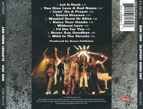 Bon Jovi : Slippery When Wet (CD, Album, RE, RM)