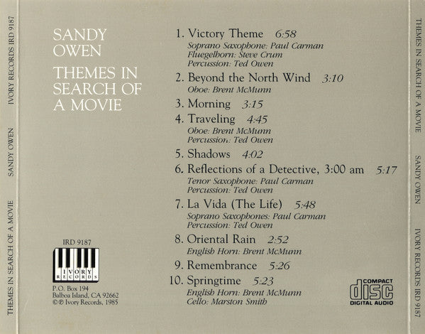 Sandy Owen : Themes In Search Of A Movie (CD, Album)