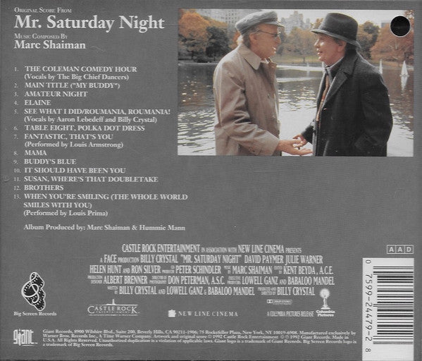 Marc Shaiman : Mr. Saturday Night (Original Score) (CD, Album)
